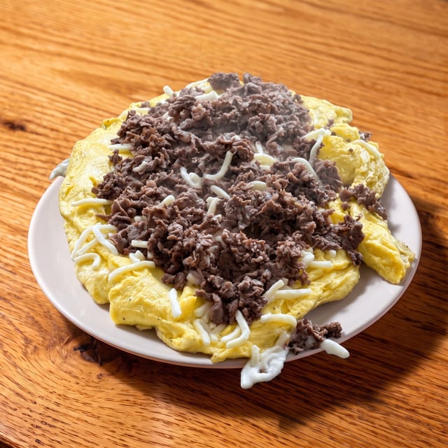 Steak, Egg & Cheese Sandwich.